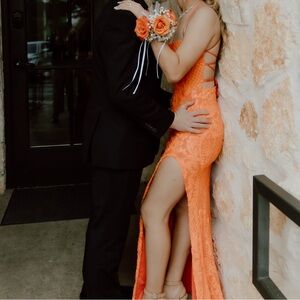 Orange prom dress